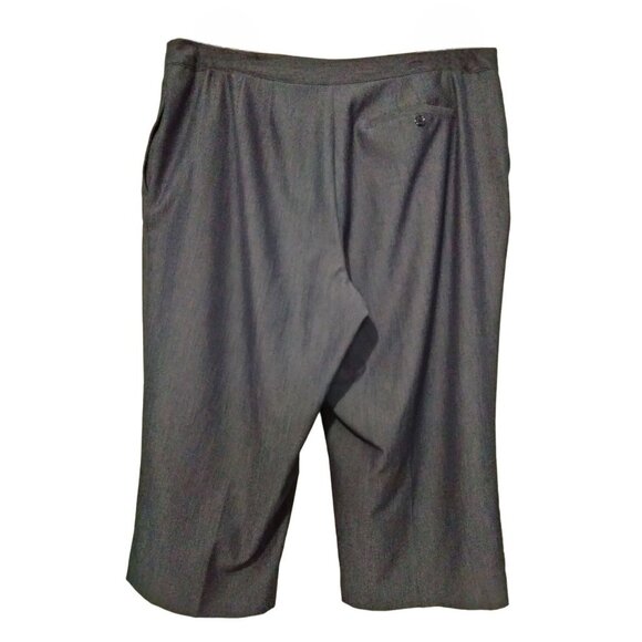 Avenue Womens Gray Size 18 Pleated Side Pocket Capri Cropped Slacks - Picture 4 of 7